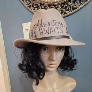 D&Y Wool Fedora Hat Hand Burned